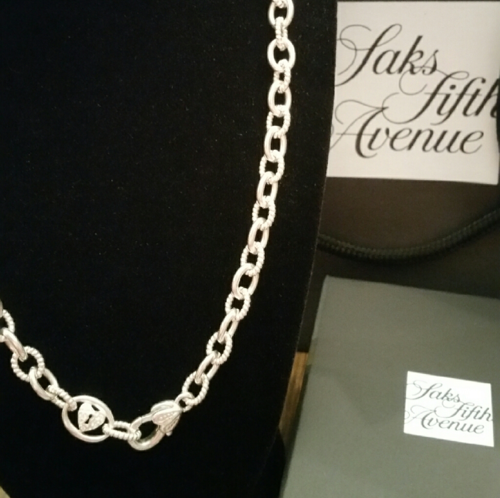 Judith Ripka Serling Silver Necklace Zirconia